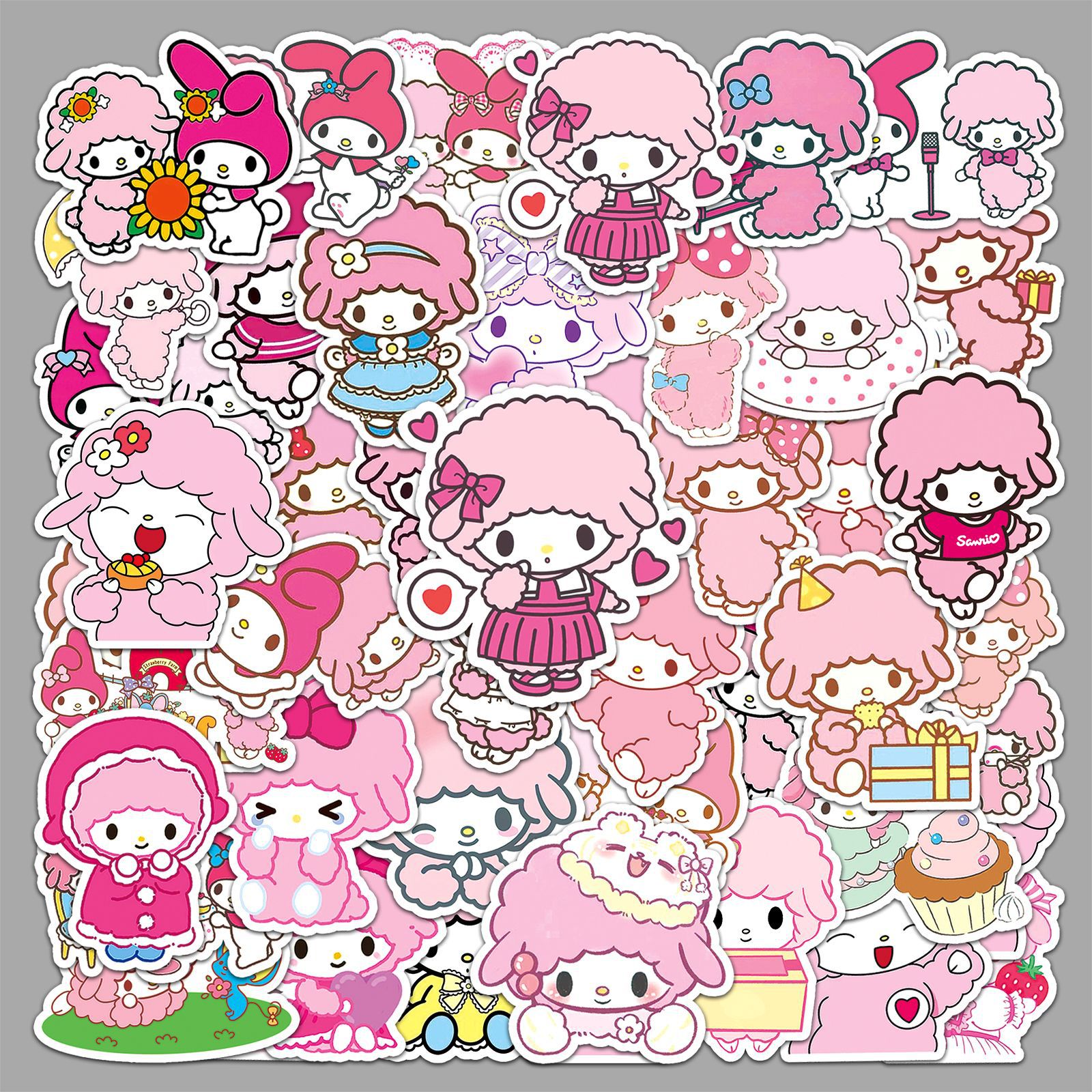 50 Sanrio Bierno stickers cartoon cute goo card decorative stationery mobile phone can drop glue small potato stickers