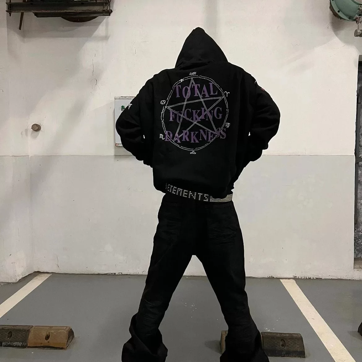 VETEMENTS Total Fucking Darkness Hoodie Black