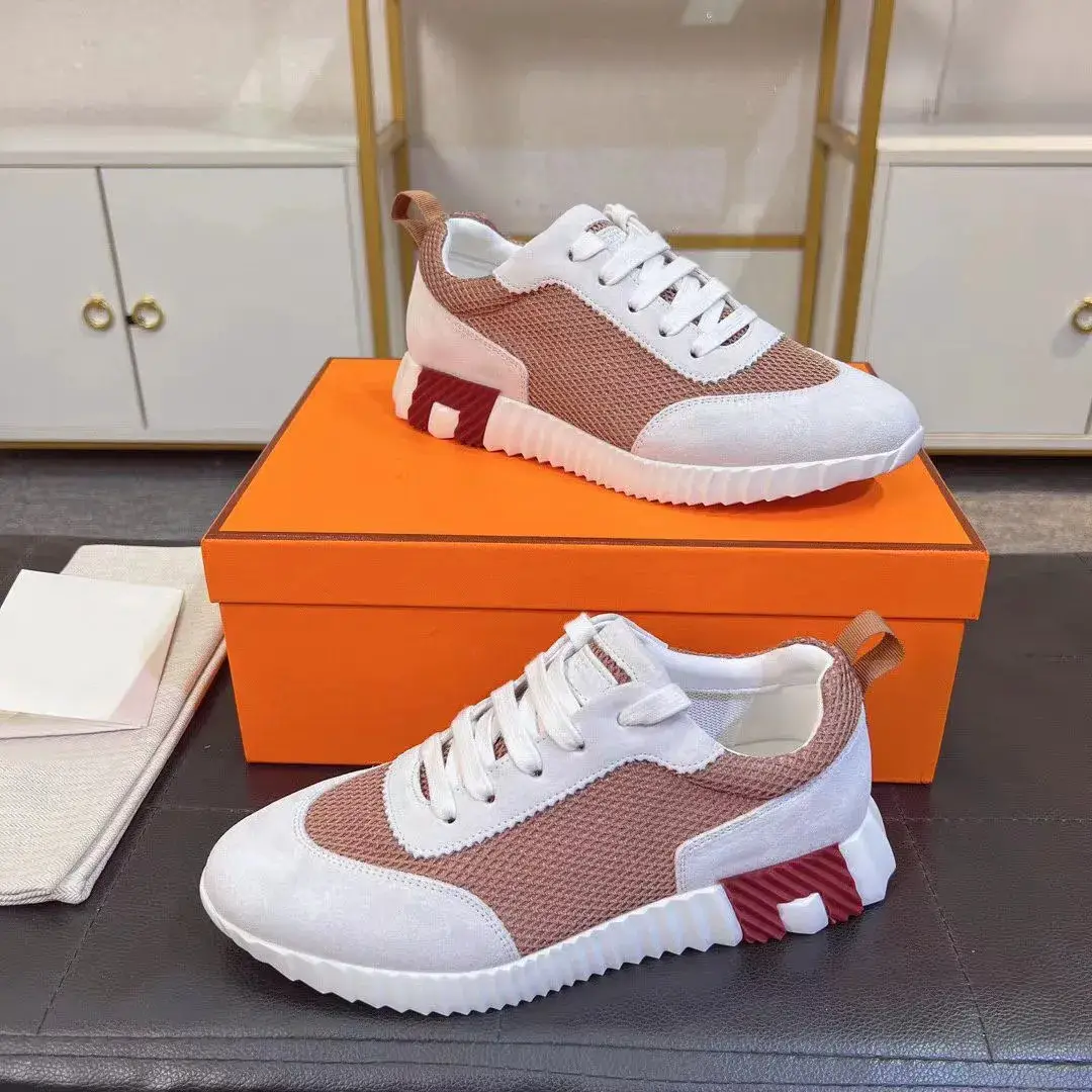 In-Stock Foreign Trade High Version H Brand Mesh Breathable Flat Comfortable Casual Sports Shoes Unisex Color-Blocking Versatile