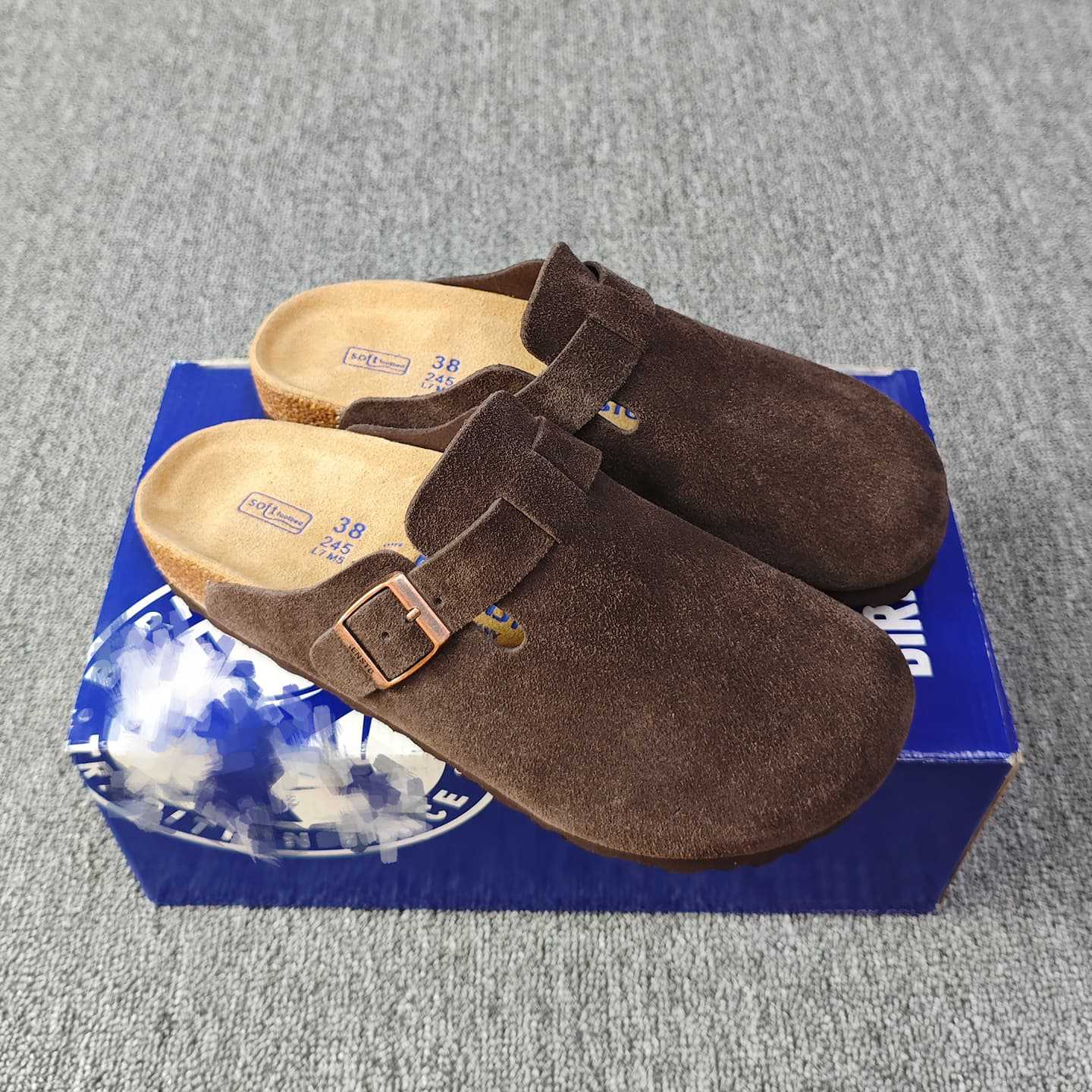 Bk Genuine Leather Closed-Toe Birkenstock Shoes for Women, Spring/Summer 2026 New Model, Cork Thick-Soled Half-Slip Casual Comfortable Birkenstock Slippers for Men Foto QC de 1688 na Qualit.ly