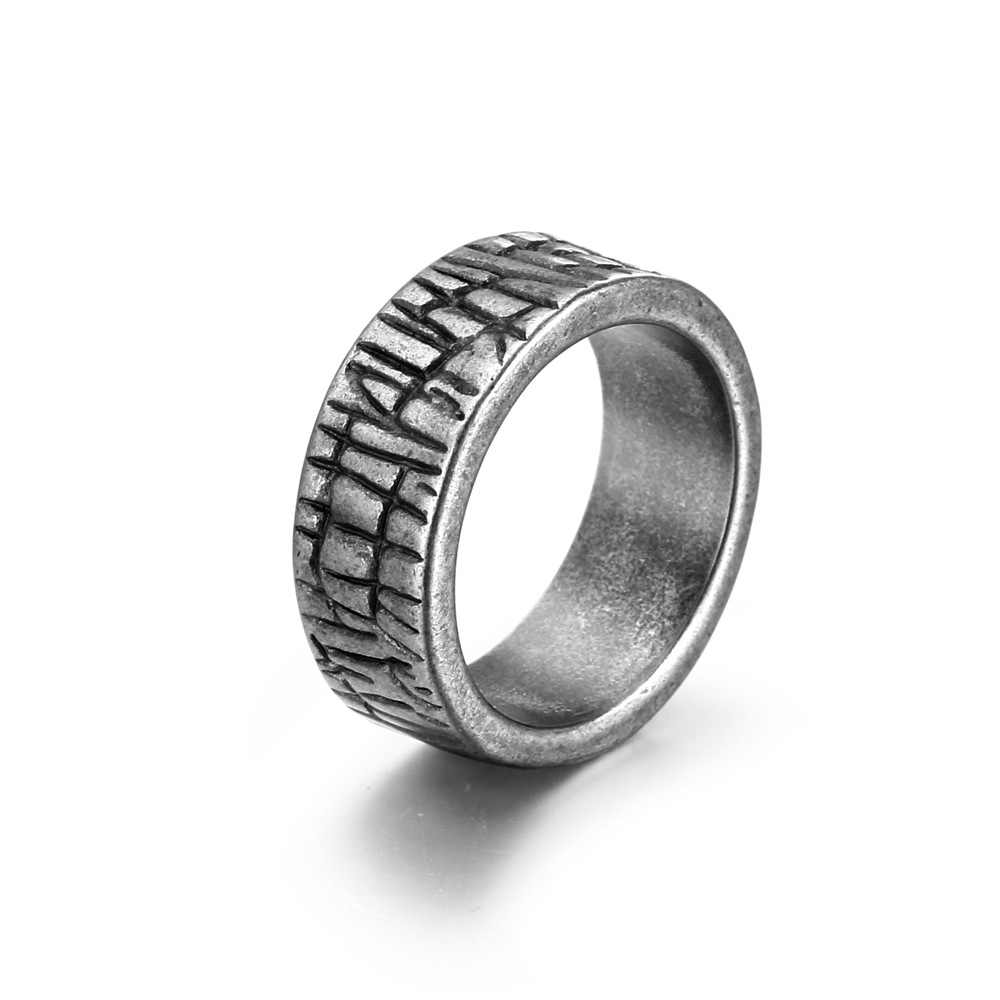 Ring Male Couple Miscellaneous Pattern Titanium Steel Ring Fashion Temperament Tail Ring White Bronze Ring SA1099