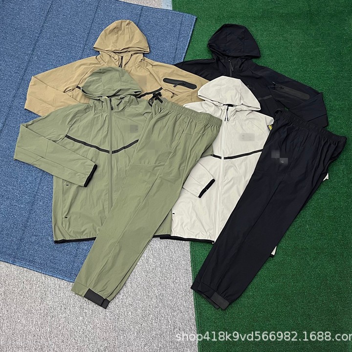 Summer New Style Sun Protection Clothing Sports Suit Men's Casual Breathable Thin Jacket Outdoor Morning Running Training Suit Long-Sleeved Trousers