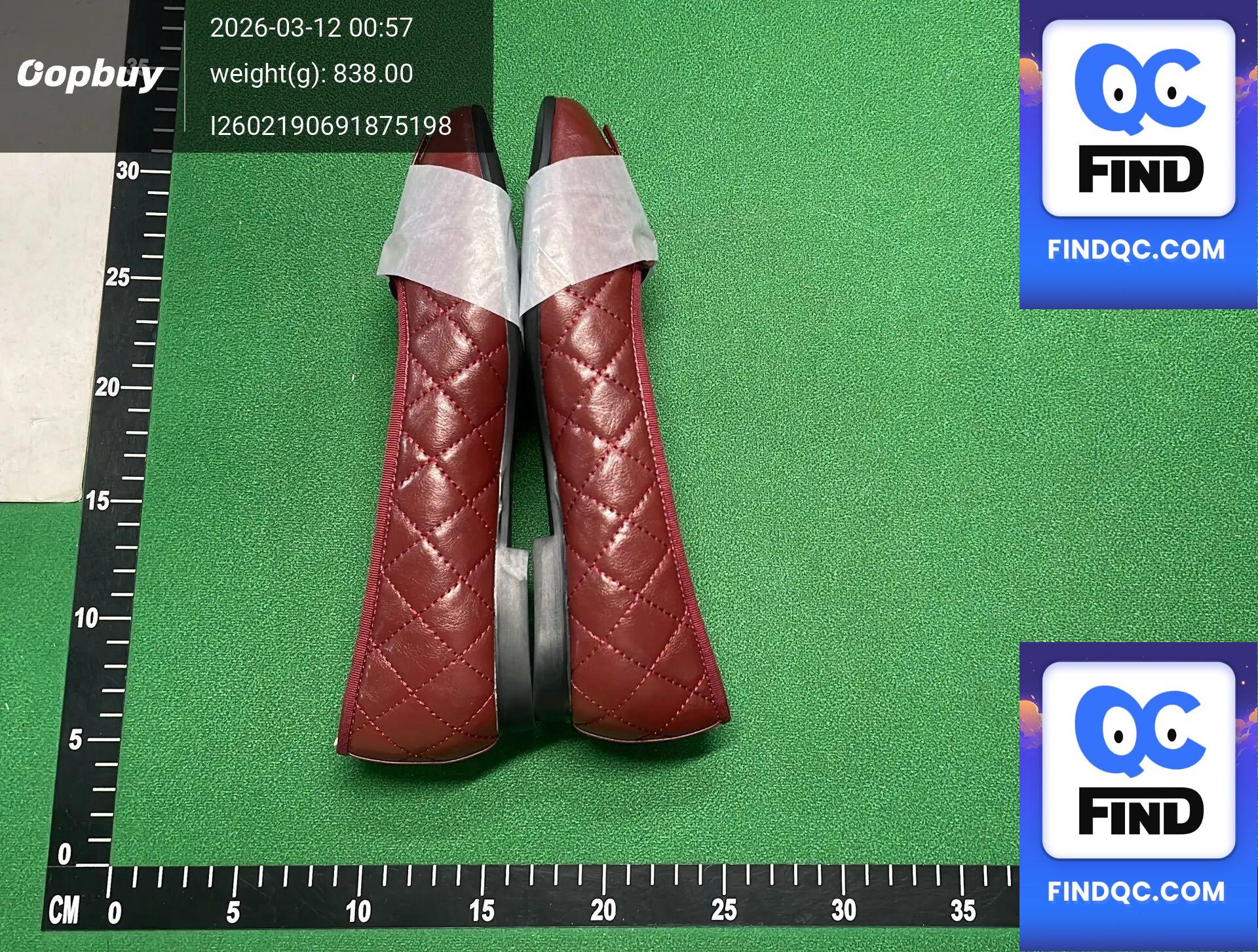 Chanel Ballet Flats Women's Burgundy Quilted Leather QC