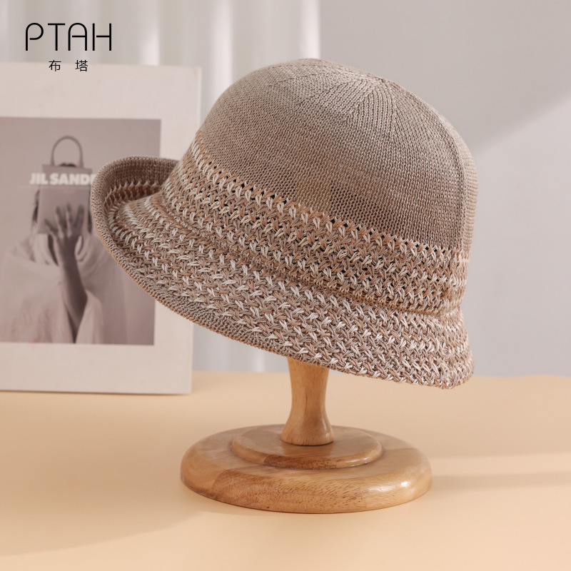 Buta Tencel Lyocell Knitted Hat, Fashionable and Versatile, Spring, Summer and Autumn Sun Hat, Travel Seaside Sun Hat Pt8064