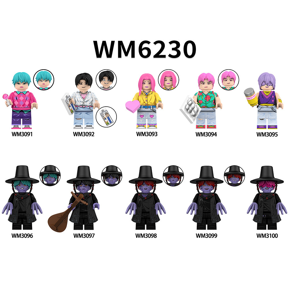 Foreign Trade Goods Wm6230 Anime Series Boy Group Hunting Monsters Puzzle Assembly Building Block Figures Toy Bags Wholesale