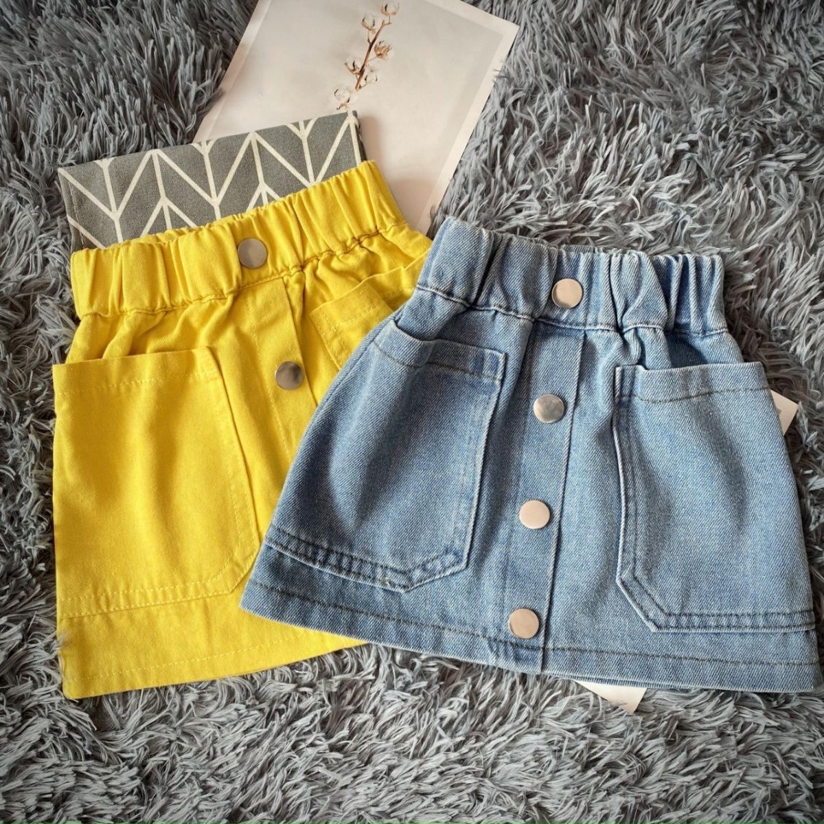 Girls' Summer Denim Short Skirt Baby's Western Style Children's Distinctive Trendy Korean Style Fashionable Button Internet Celebrity Princess Skirt