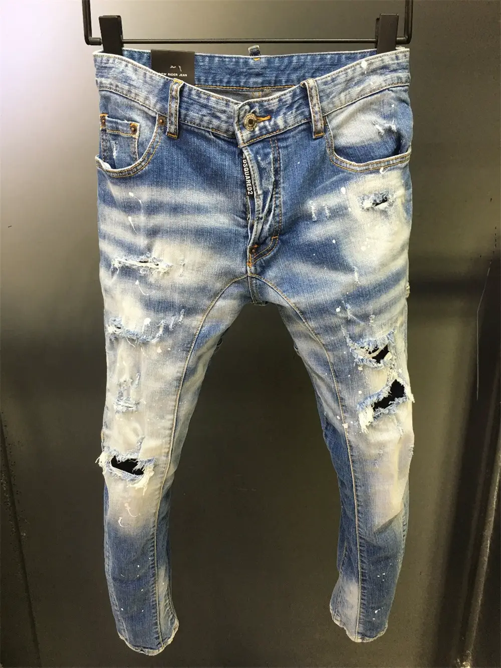 Dsquared2 Jeans 2021 New Ripped Trendy Brand Second-Order D2 Men's Slim Fit Skinny Pants Direct Sale