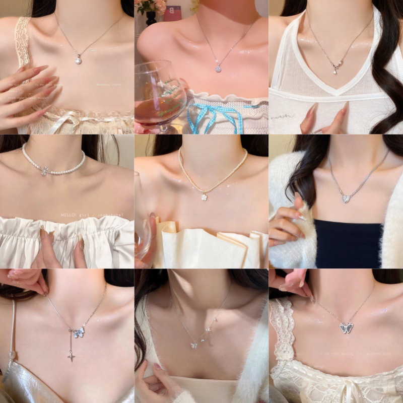 Versatile and Stylish Butterfly Pearl Necklace for Women, Gentle and Luxurious, Niche Design, High-End Clavicle Chain, New Neck Chain