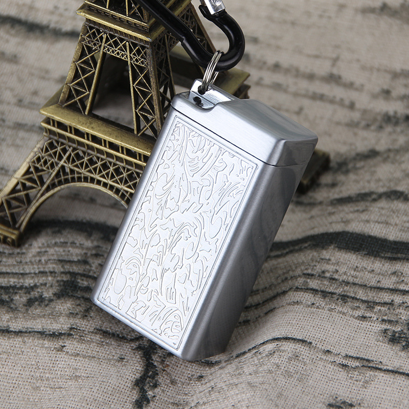 HY-909 portable mini ashtray comes with keychain carabiner metal outdoor ashtray