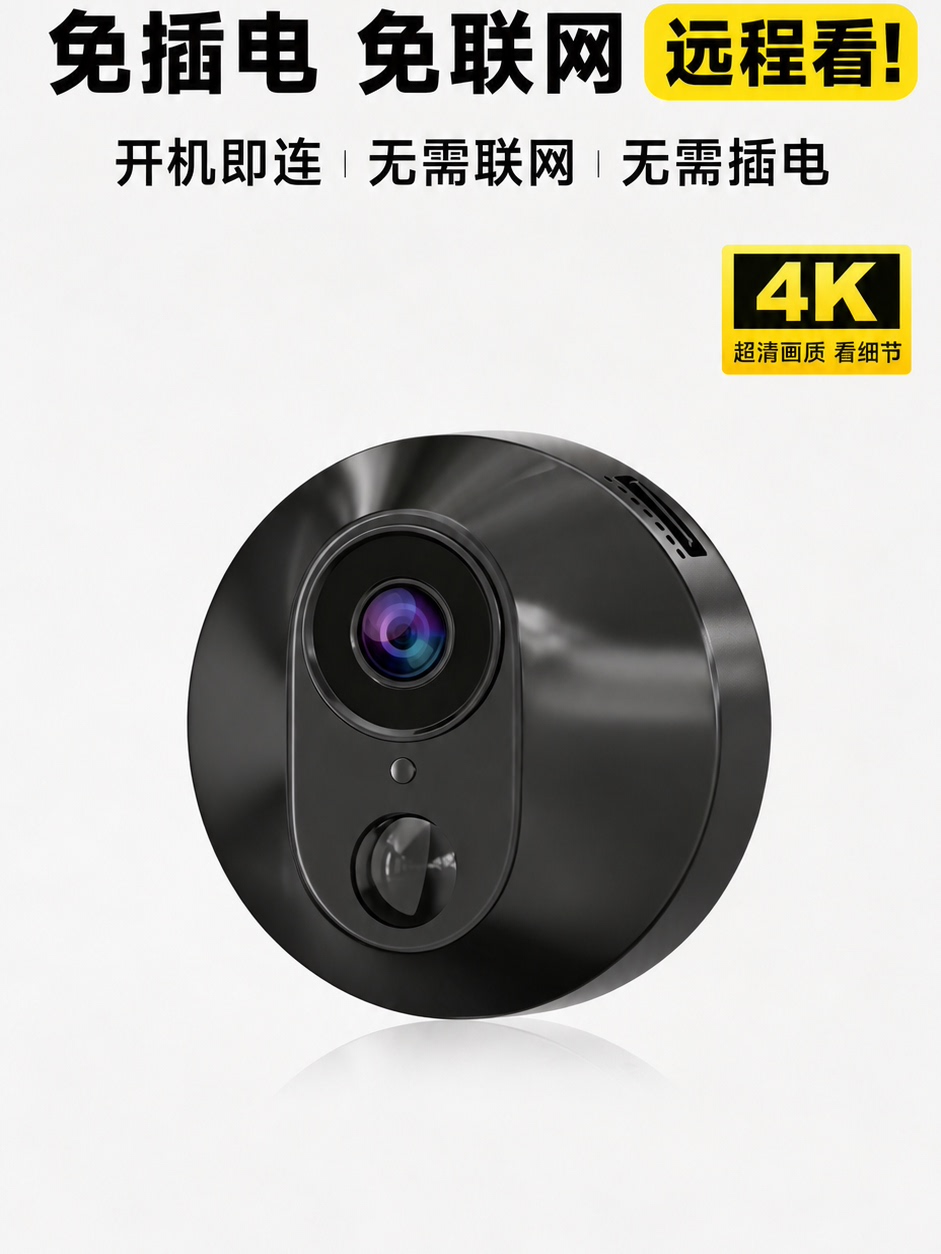 Camera Requires No Drilling or Wiring, Home Mobile Phone Remote Wireless Monitoring, Wifi Indoor Panoramic Smart Monitor