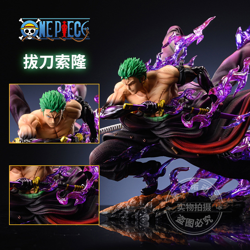 One Piece Premium Edition GK Hand-made Double-headed Color Box Drift Sauron Hand-made GK Hand-made Statue Model Ornaments Gift