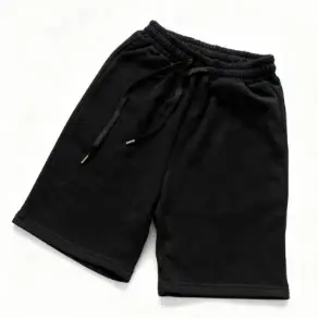 Full Plaid Black and White Diagonal Striped Wide Drawstring Three-Color Tactical Shorts 66032727
