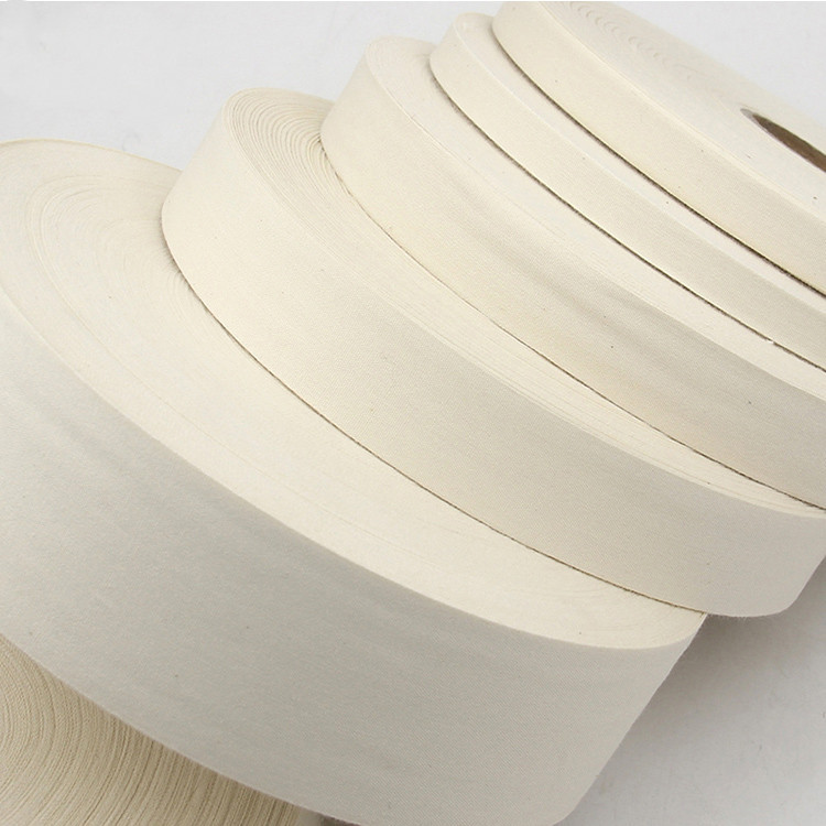 Factory wholesale cotton plain weave LOGO webbing herringbone wrapping belt printing cotton webbing LOGO pattern