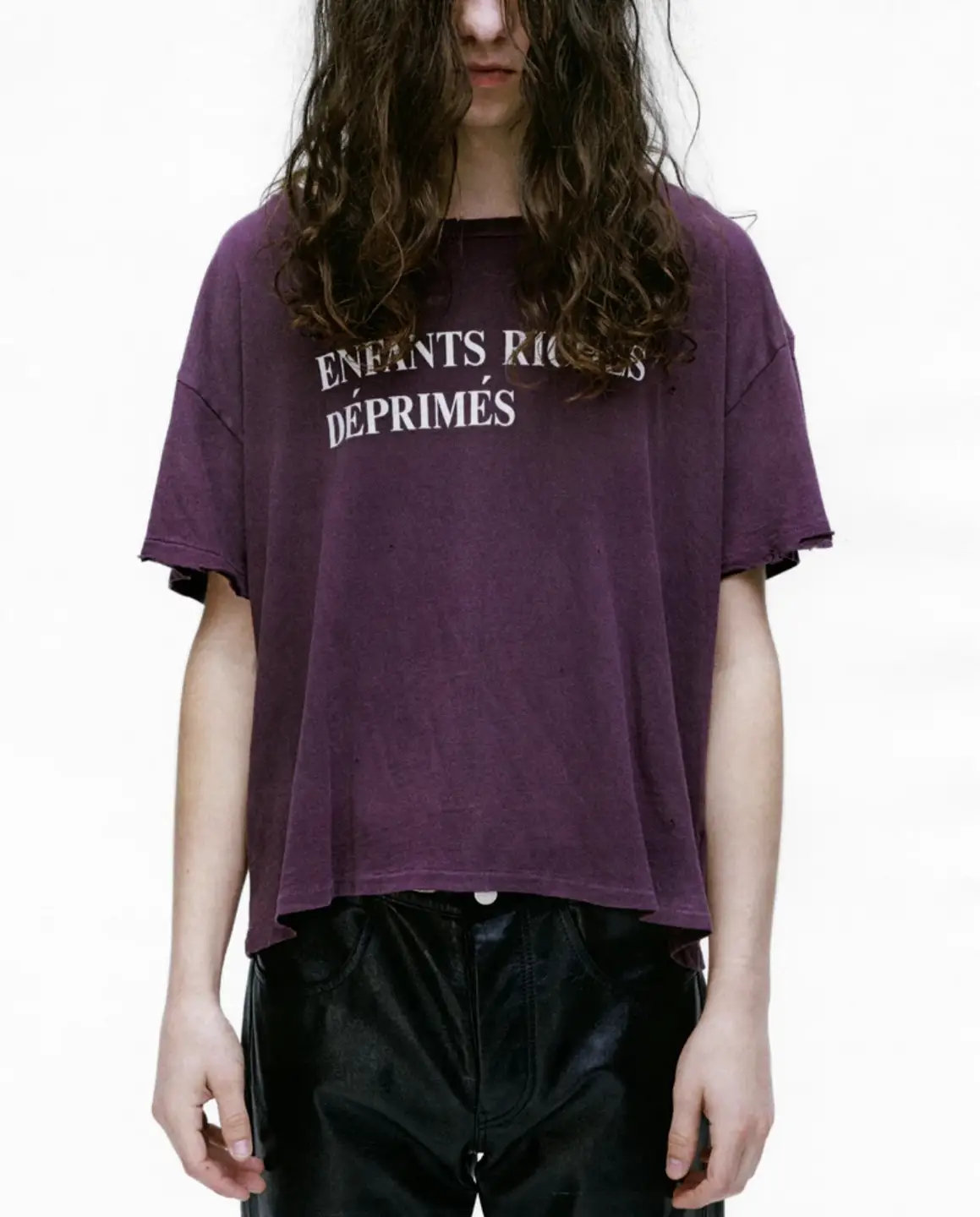 Enfants Riches Déprimés Classic Mud Red Slogan Distressed Washed Boxy Short Sleeve