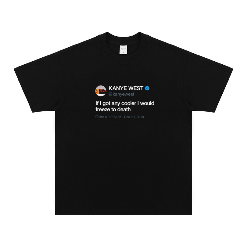 Cotton t European Size Kanye West Kanye Lyrics Printed Direct Spray Heavy Short-Sleeved American Retro T-Shirt Foto QC de 1688 na Qualit.ly