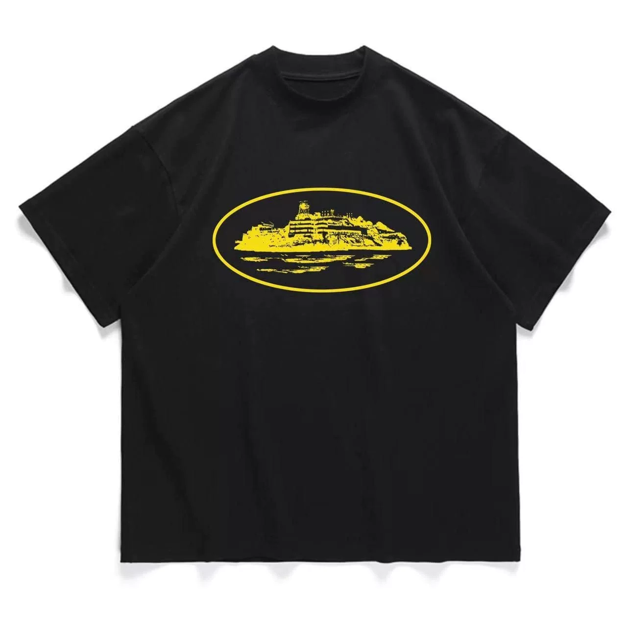 European and American Tide Demon Island Printed T -shirt Corteiz Surrounding Short Sleeve Loose Loose Leisure Top Alcatraz Top