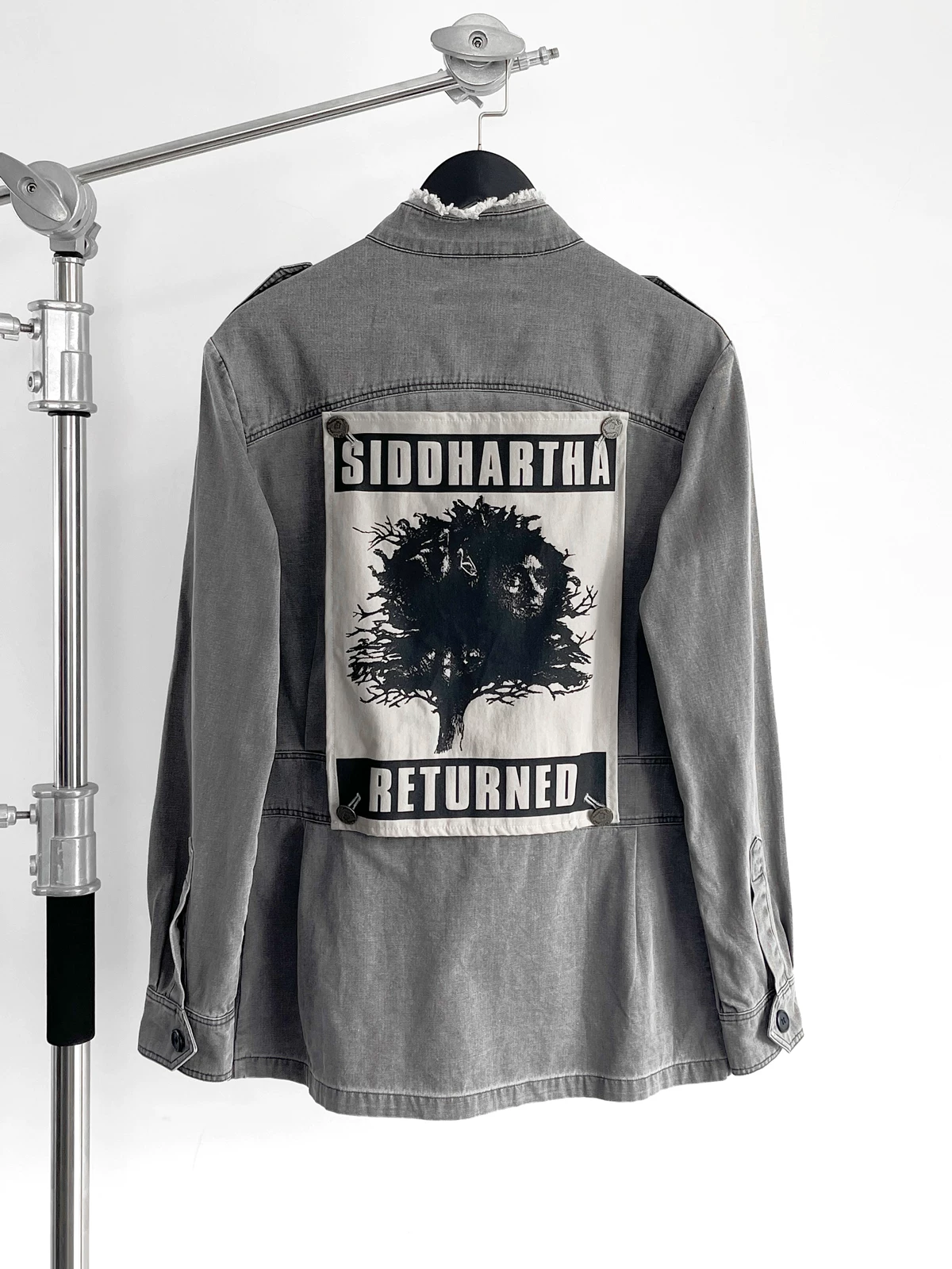 [in Stock] Raf Simons 04Ss Archive Patchwork Slim Fit Washed Vintage Denim Shirt Jacket