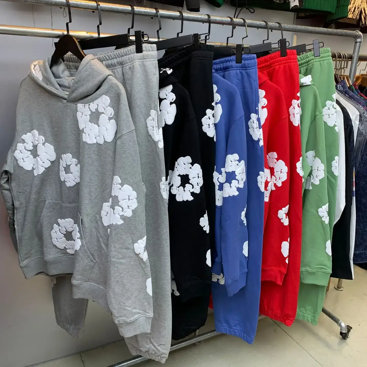 Fashion Brand Sweater suit DENIM Kapok Casual Hoodie European and American Fashion Sports suit for Men and Women