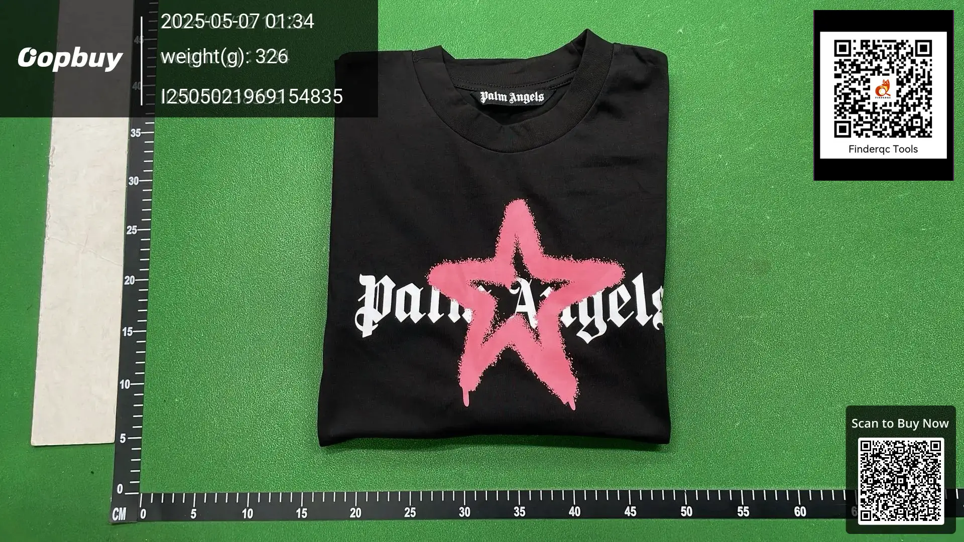 Palm Angels Black Spray Paint Star T-Shirt