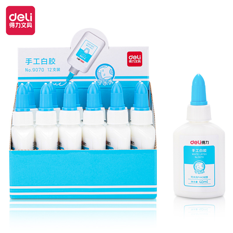 Deli White Glue 40G/80G Student 9070 Handmade DIY Glue Mf7201 Washable White Glue