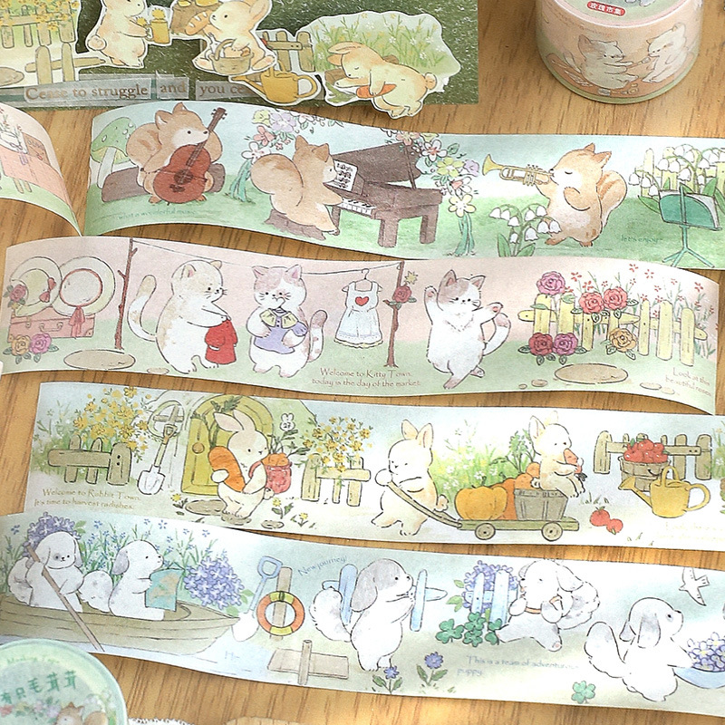 The lover of the letter and the paper tape have a furry series of cute animal hand account material stickers in their hearts.