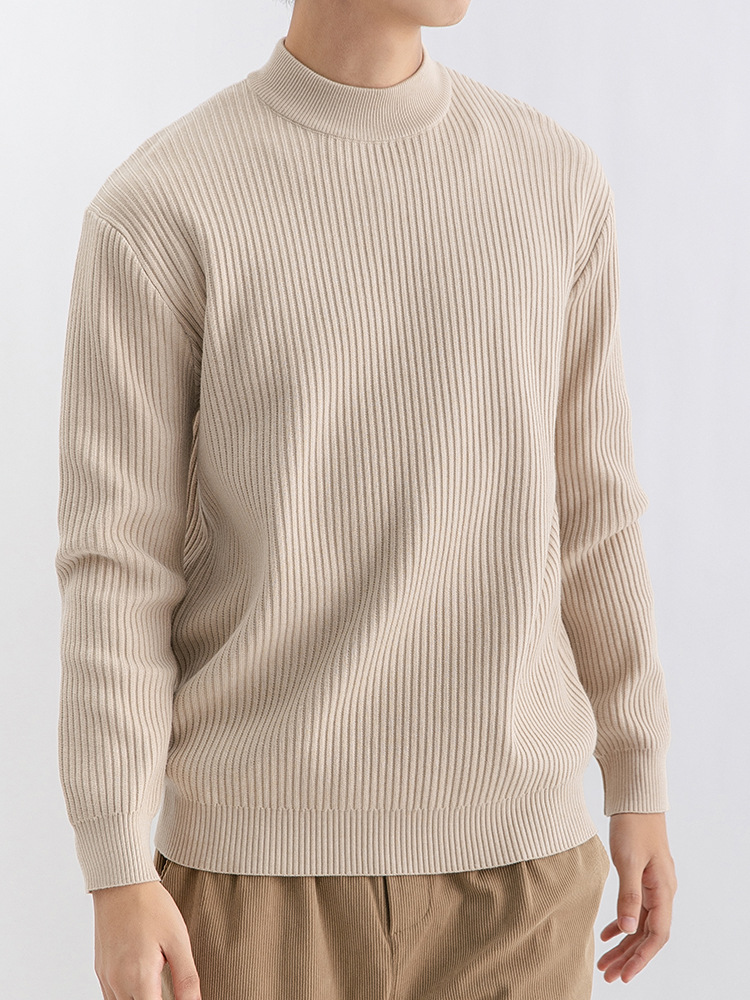 Yimeng Men's Winter Half-Turtleneck Sweater Men's Long-Sleeve Knitwear Warm Base Layer Shirt Men's Trendy Versatile