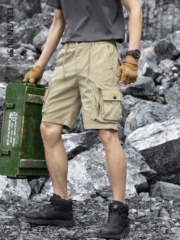 Summer Thin American-Style Men's Work Shorts, Outdoor Trendy Brand Loose Multi-Pocket Straight-Leg Casual Shorts for Men
