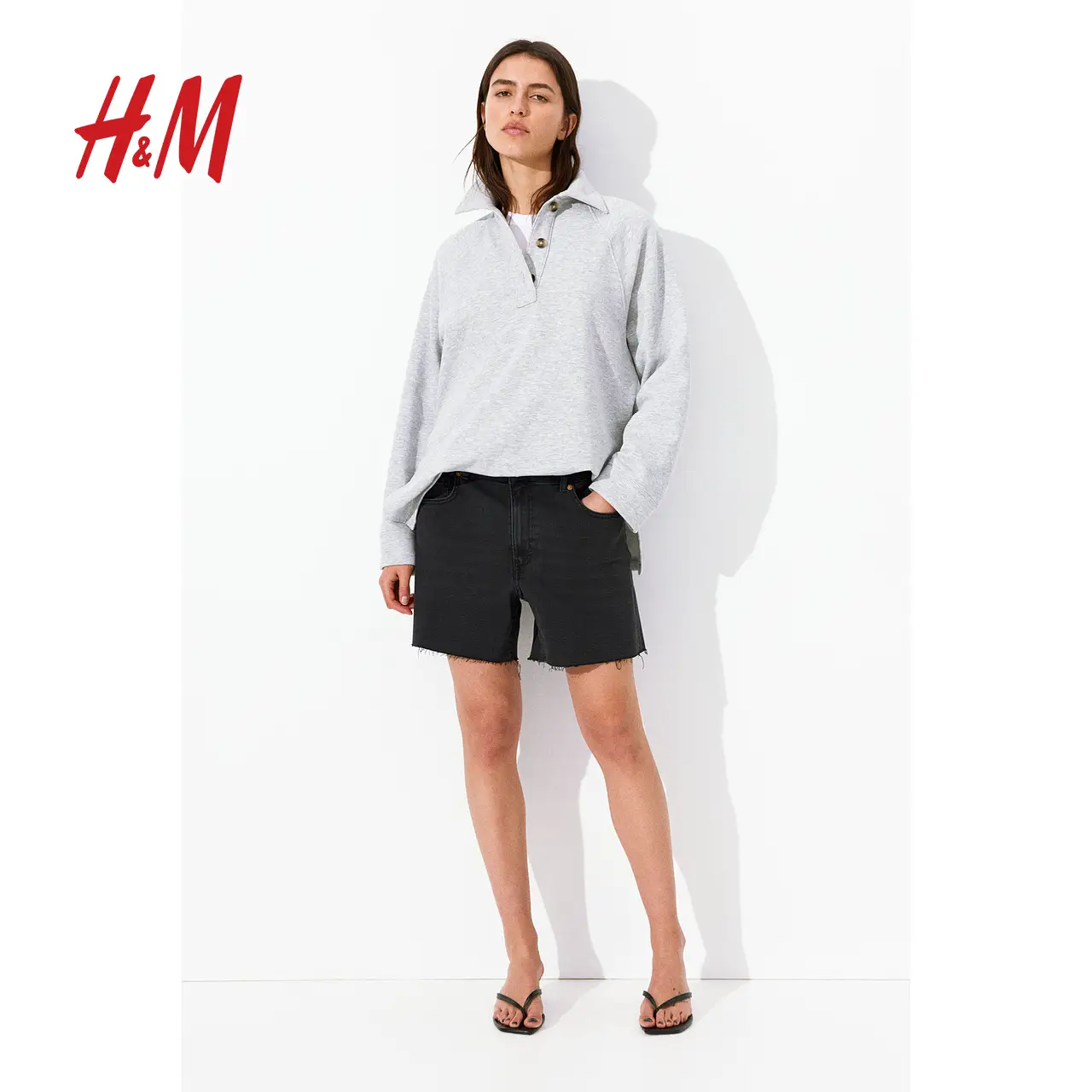 HM Women's Jeans Summer High Waist Casual Burr Fashionable Sexy Wind Shorts 1220489