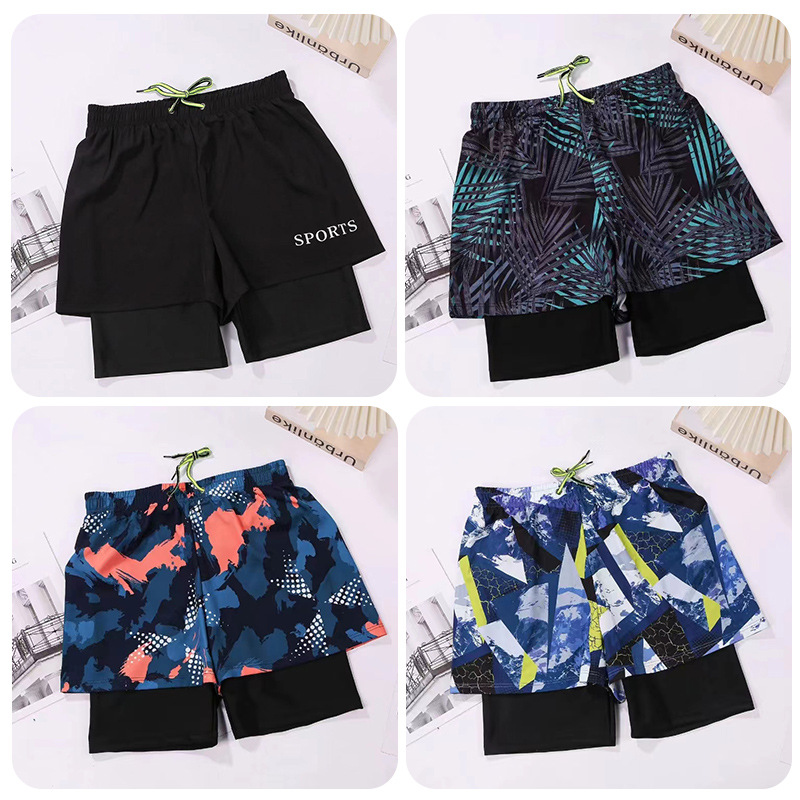 Swimming trunks men's 2024 new adult anti-embarrassment swimming trunks plus size quick-drying double-layer pants swimming equipment men's full set