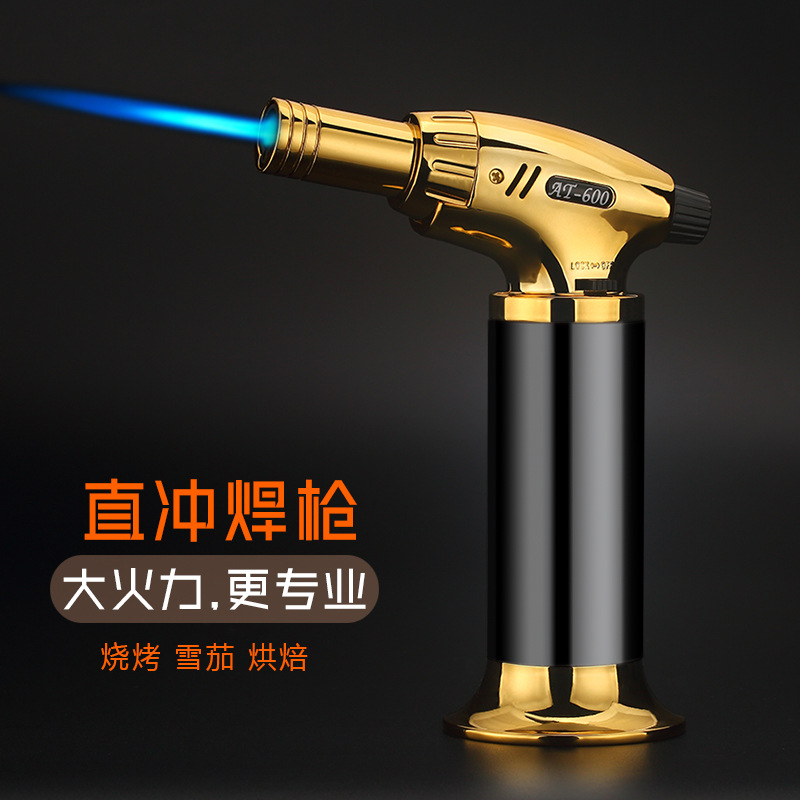 At-600 Factory Direct Sale Metal Welding Torch Direct Flame Windproof Flame Gun Barbecue Lighter Kitchen Baking High Heat Torch