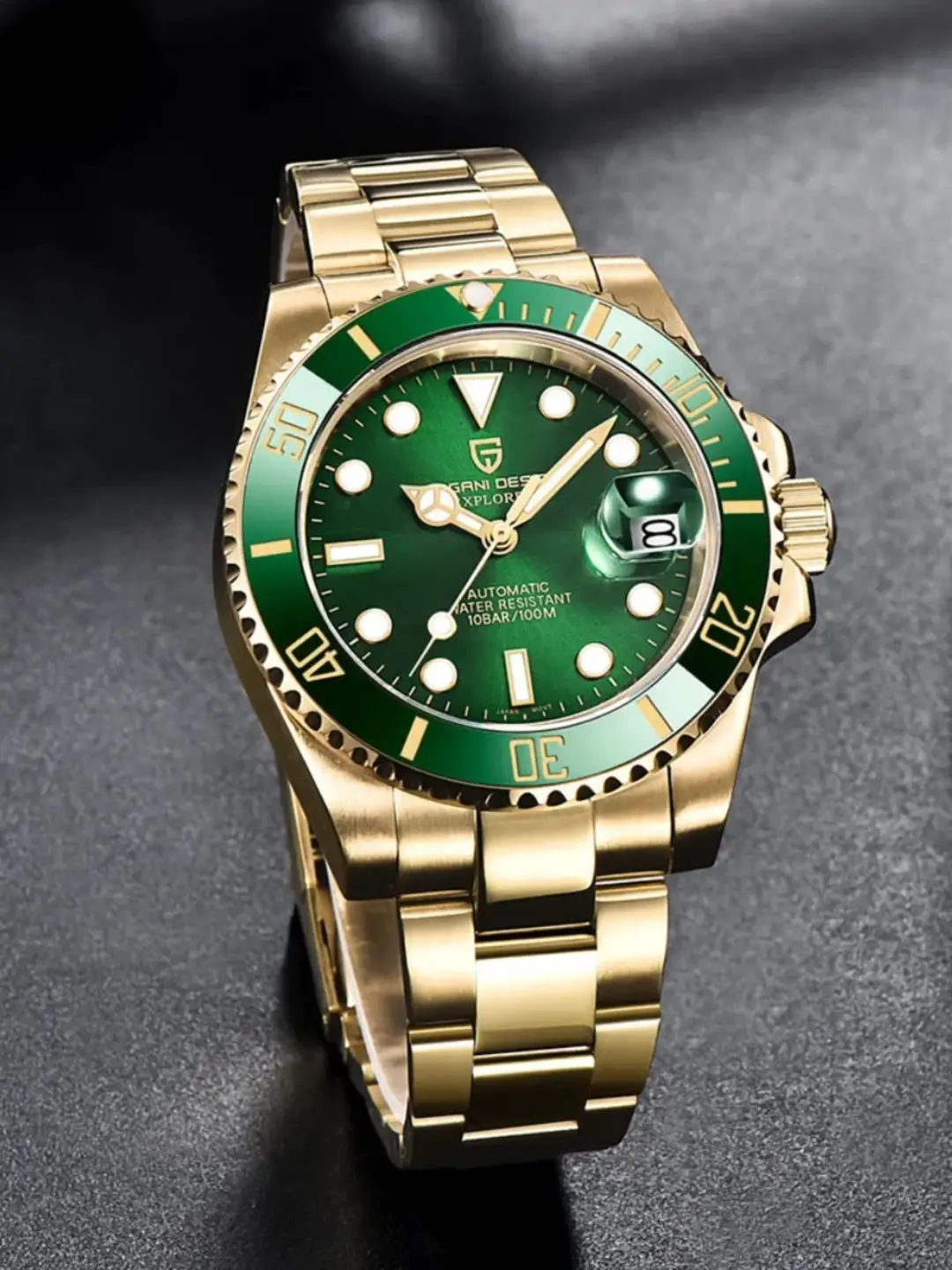 Pagani 40mm Green Water Ghost Men Fully Automatic Mechanical Watch Waterproof Luminous Sports Men's Watch 1661