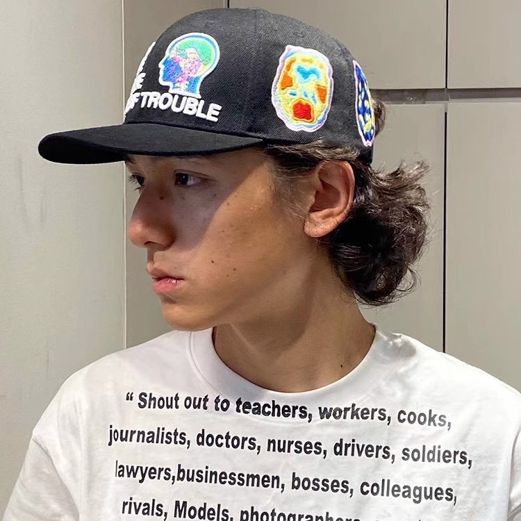 2025 New Cross-Border Brain Embroidery Unisex Duckbill Cap Trendy Fashion Baseball Cap Men's Trucker Hat