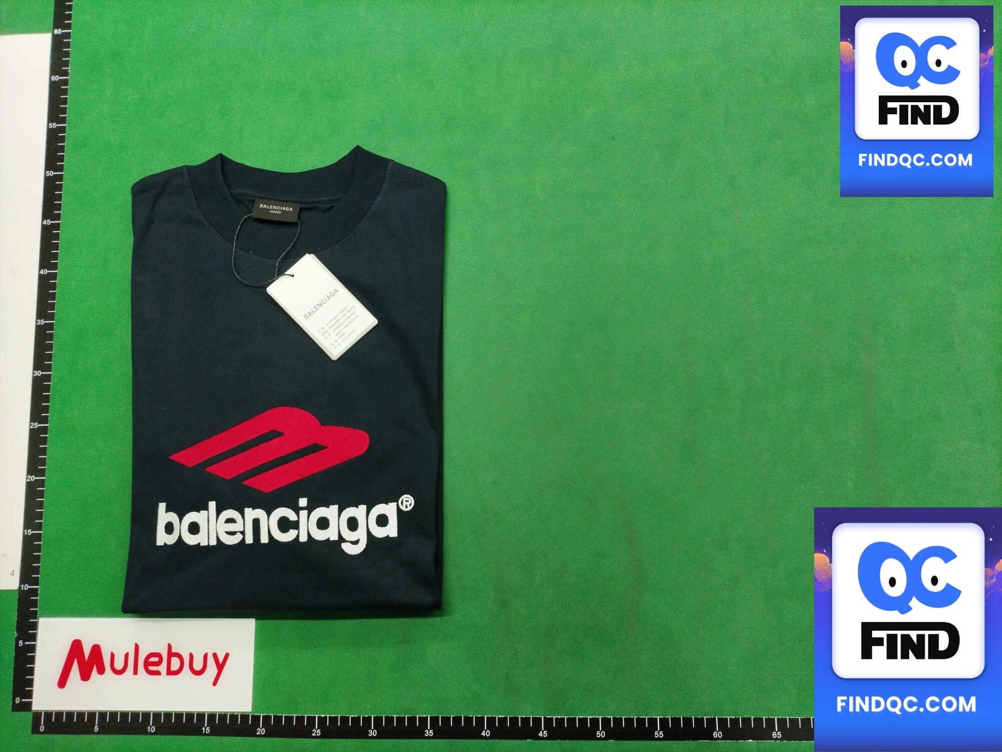 Balenciaga Logo T-Shirt Navy QC