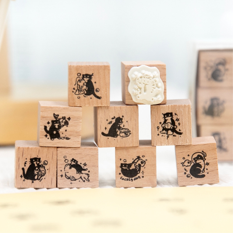 Twilight Stamp Set Box Cat World Series Stamps Cute Cartoon Digital Journal DIY Decorative Stamps