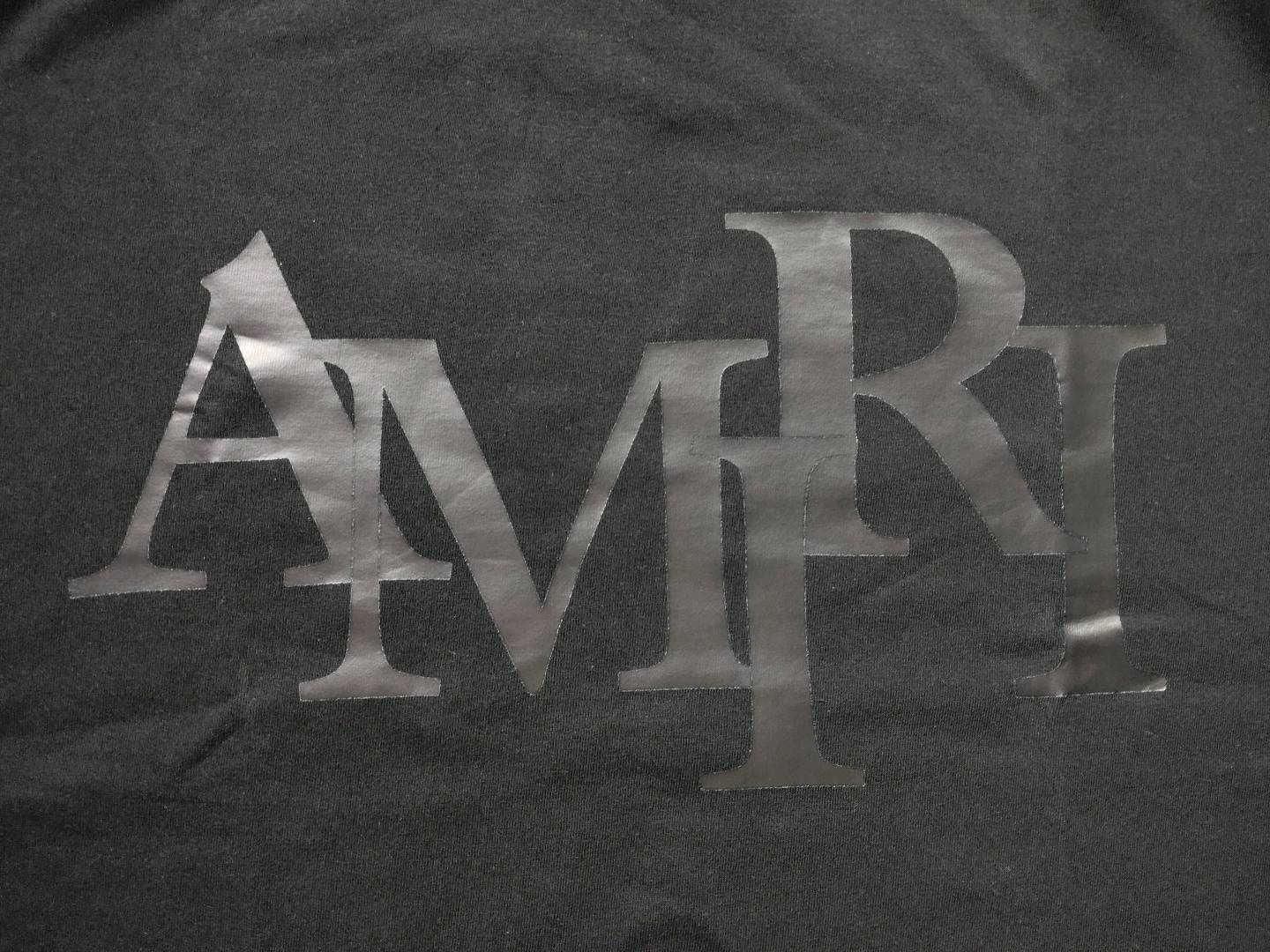 in stock European and American fashion brand AMIRI letter printed men's and women's high weight cotton short sleeve T-shirt — QC-foto 2