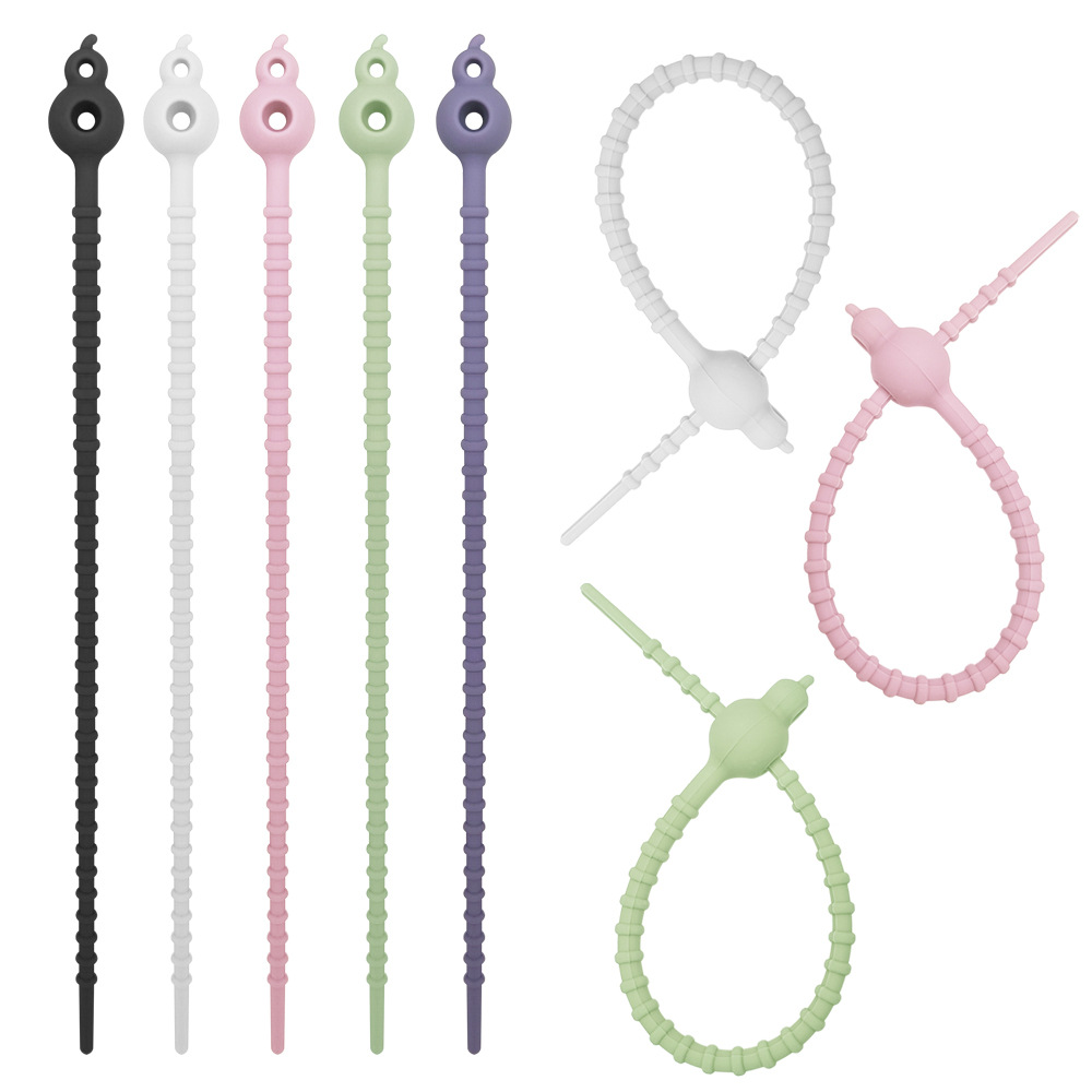 Double-Hole Gourd Silicone Tie 8-Shaped Lanyard Data Cable Digital Storage Cable Winder Multi-Function Strapping Rope
