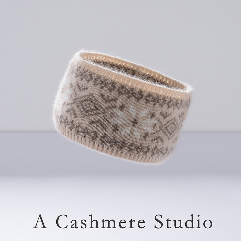 Cross-Border Knitted Cashmere Headband, Vintage Jacquard Style, Warm Headgear, Wide-Brimmed Fashionable Woolen Headscarf Wholesale