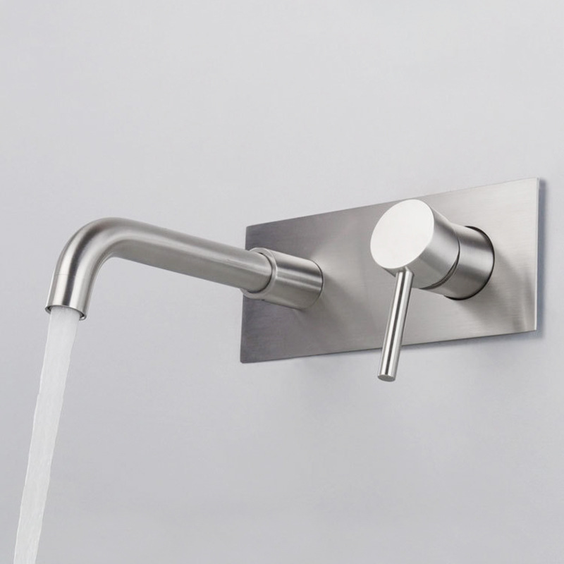304 stainless steel hidden hot and cold into the wall basin faucet wall-mounted wall outlet basin embedded concealed faucet