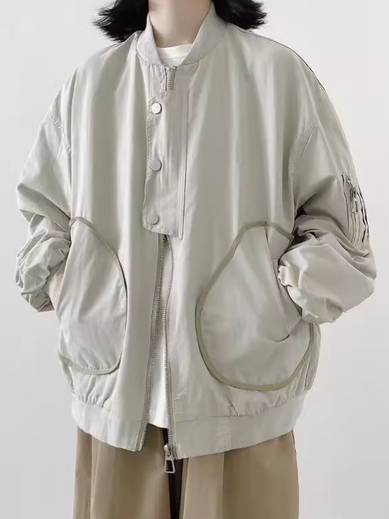 Autumn 2024 New Japanese Vintage Large Pocket Casual Aviator Jacket Trendy Pocket Casual Loose Jacket