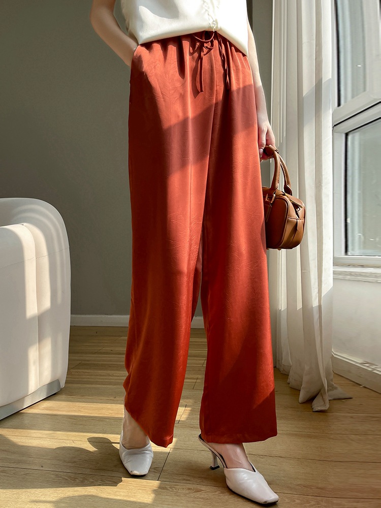 High-Waisted Straight-Leg Casual Pants for Women, Summer Thin Style, Loose Fit, Slimming, Drapey, Versatile, Petite, Height-Enhancing, Suit Pants