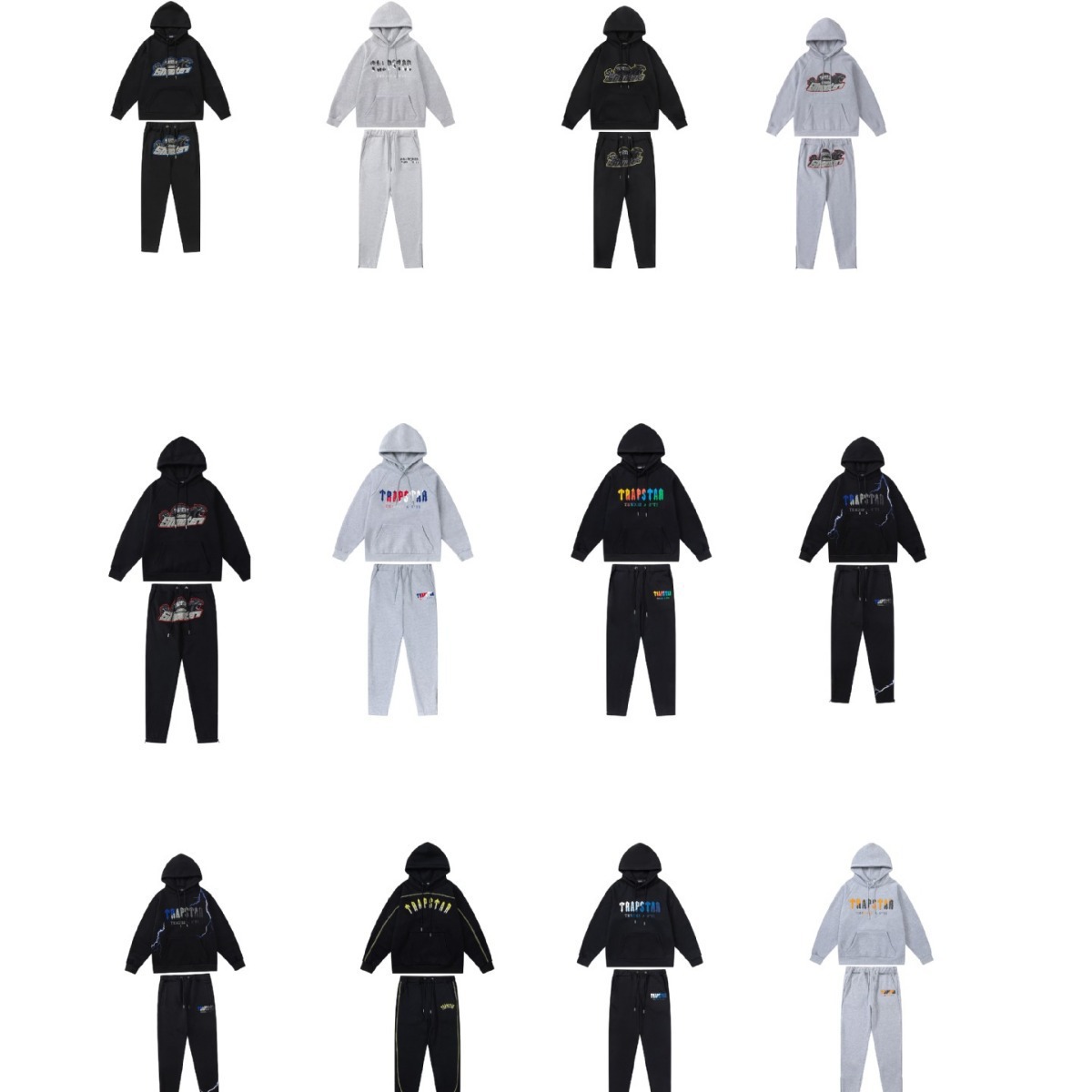 2023 American-Style Niche Trendy Brand Letter Towel Embroidery Hip-Hop Unisex Couple's Loose Casual Hooded Sweatshirt Set