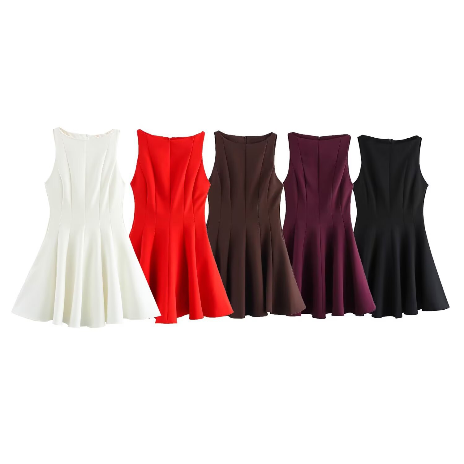 Autumn 2025 New European and American Style Wide Swing Sleeveless Slim Mini dress 3067240