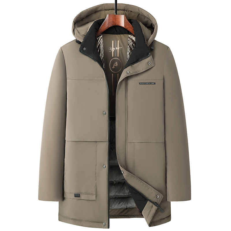 fleece-lined Thickened Men's Coat Business Casual Warm Winter Clothes Dad Cotton Clothes Winter New Middle-aged Down Jacket