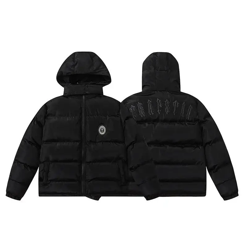 t classic models small label black thickened cotton jacket hat removable section jacket couple jacket