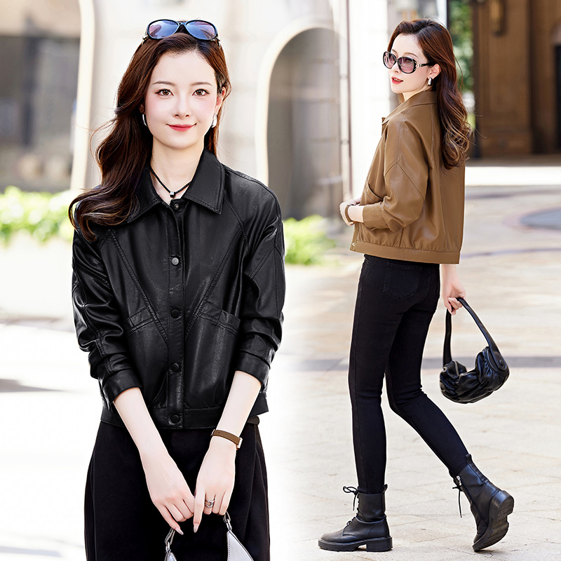 High-end Sheepskin Genuine Leather Women's 2024 New Spring and Autumn Explosions Fashion Western Style Leather Jacket Coat