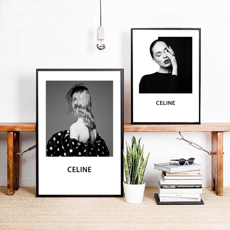 Women's Clothing Store Niche Nordic Painting Set Props Black and White Fashion Bedroom ins Style Painting Homestay Decoration Painting