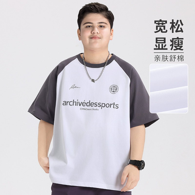 Children's Clothing Boys' Short-Sleeve T-Shirt Plus Size Summer Wear 2025 New Summer Style for Toddlers and Middle School Students