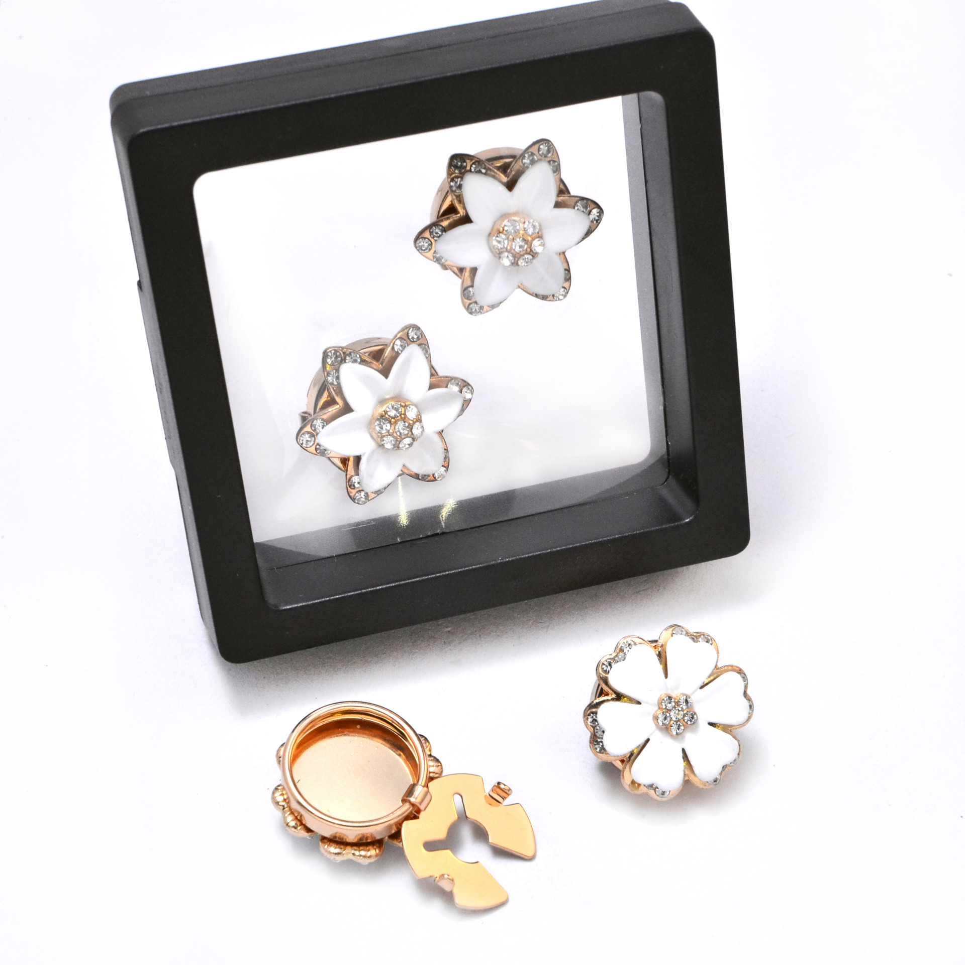 A Pair of Button Cover Shirt Button Cover Rhinestone Cufflinks Turtle Button Set Buckle Clip Buckle Jewelry Accessories