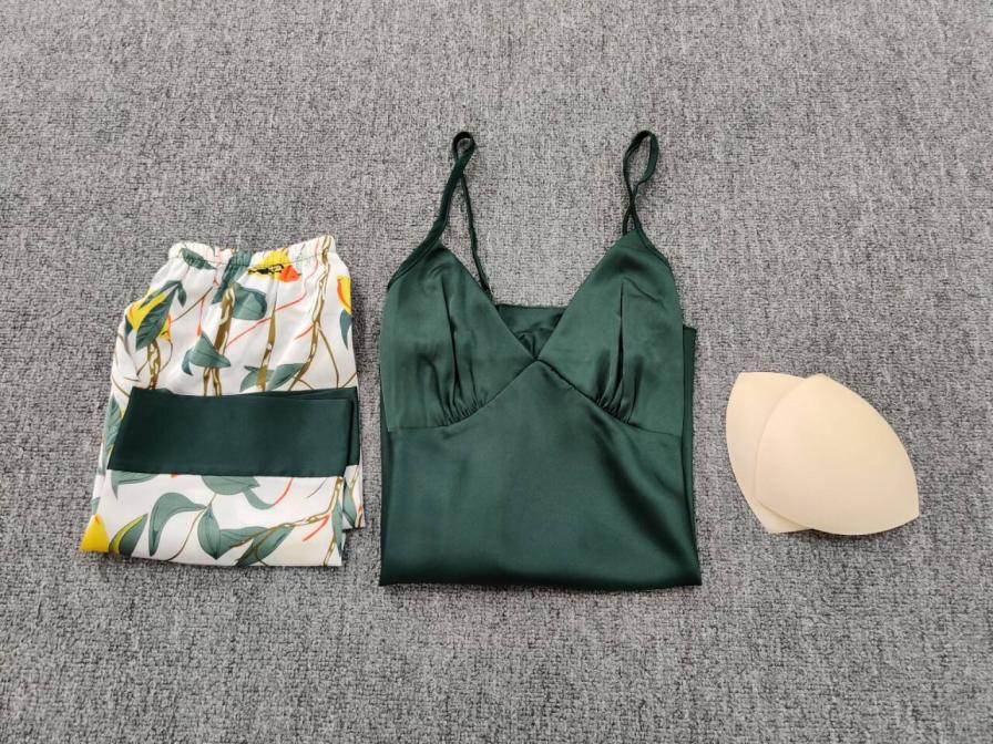 Pajamas Women's Summer Thin Sweet Sling Shorts Two-piece Set Student Silk-like Sexy Home Clothes Set for Women QC