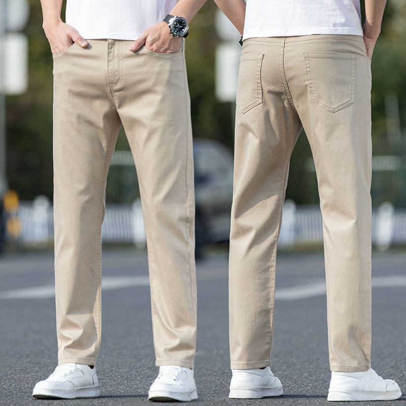 Lyocell Denim Casual Pants for Men, Slim Fit Straight-Leg Stretch Business Pants, Model 9081, Main Recommendation